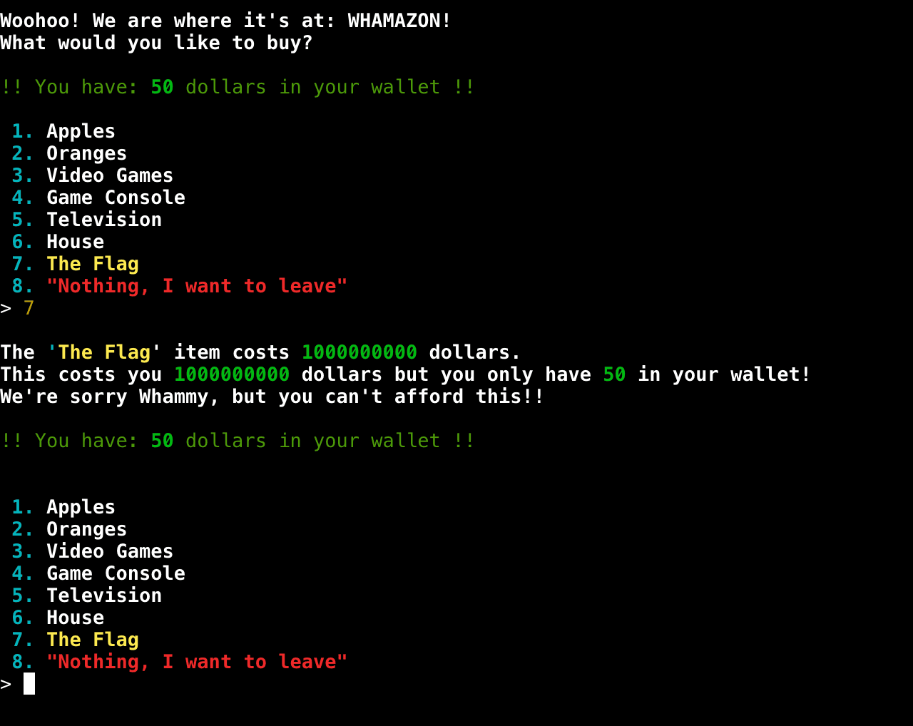 no flag for me D: