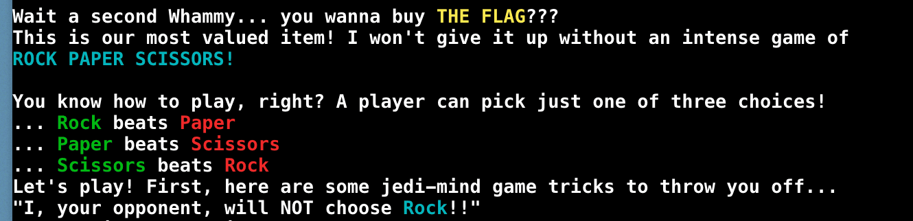 rock paper scissors for some reason