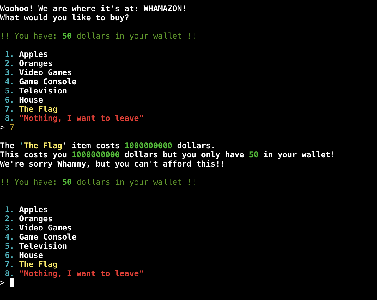 no flag for me D: