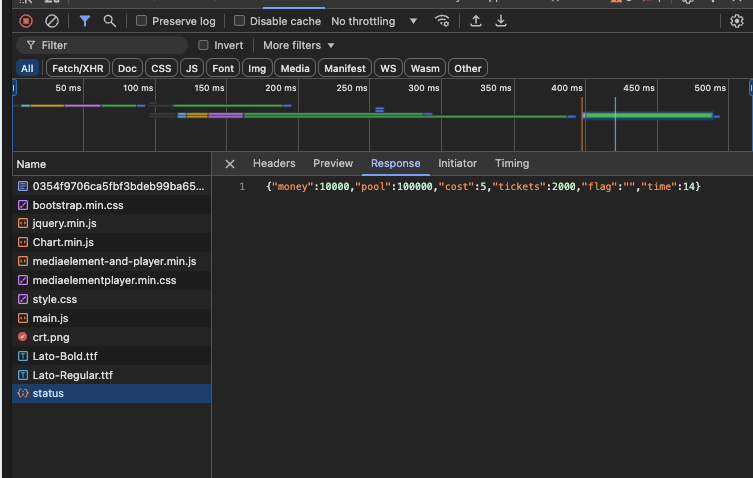 in network tab